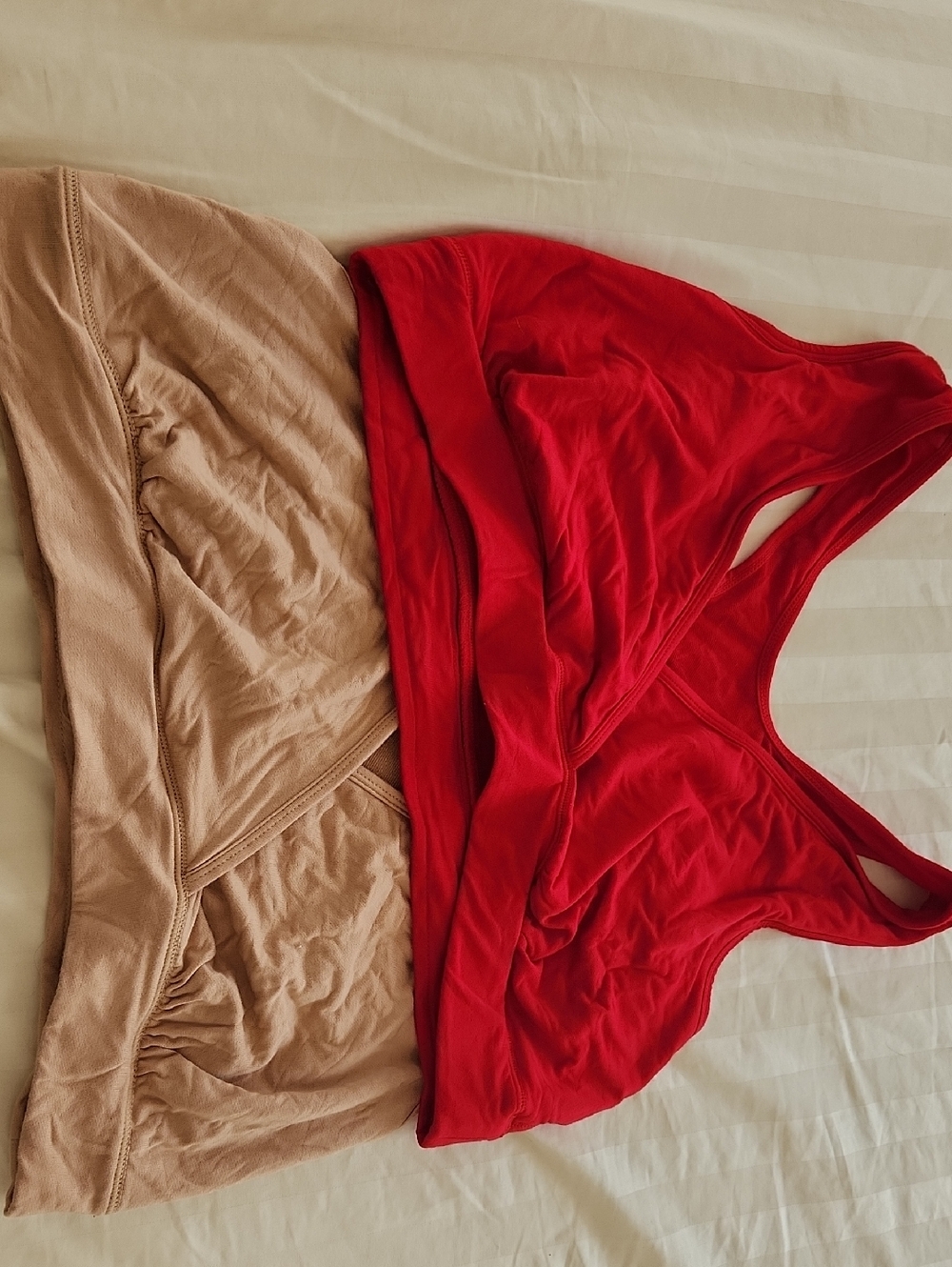 Kindred Bravely Red Racerback and Nude Sleeping Nursing Bralette Bundle